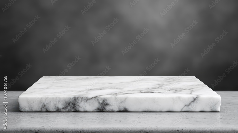 Poster white marble table surface with a blurred abstract interior background suitable for product display 