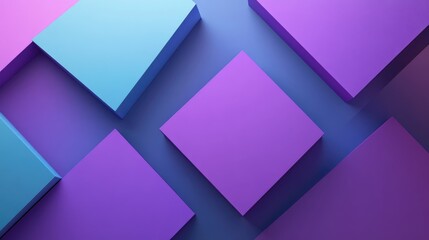 Fototapeta premium 3D rendering of an abstract geometric background in purple and blue tones Suitable for advertising technology showcase banner cosmetics fashion business and metaverse contexts Sci Fi illustration 