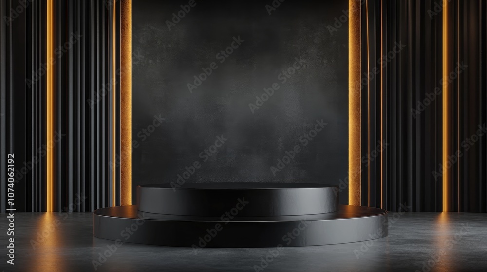Leinwandbilder minimalistic 3d rendering featuring a podium and abstract backdrop clean commercial scene ideal for 