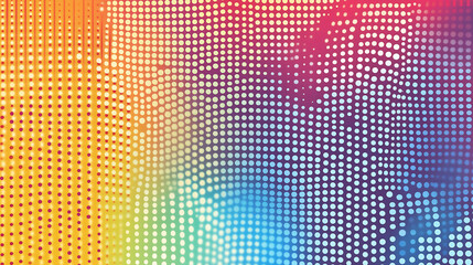 Vibrant gradient pattern with colorful dots creating dynamic visual effect. This design features blend of warm and cool colors, evoking sense of energy and creativity