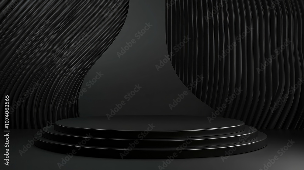 Poster Minimalist podium studio backdrop for product showcasing Abstract background scene rendered in 3D for product promotion