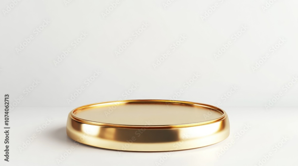 Poster Golden podium winner in minimal design on a white background 3D rendering