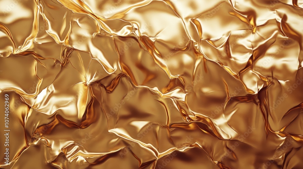 Poster gold foil background featuring light reflections textured golden wall 3d rendering of a luxurious sh