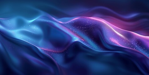 Obraz premium Fluid Abstract Background with Blue and Purple Wavy Lines and Glowing Light Effects