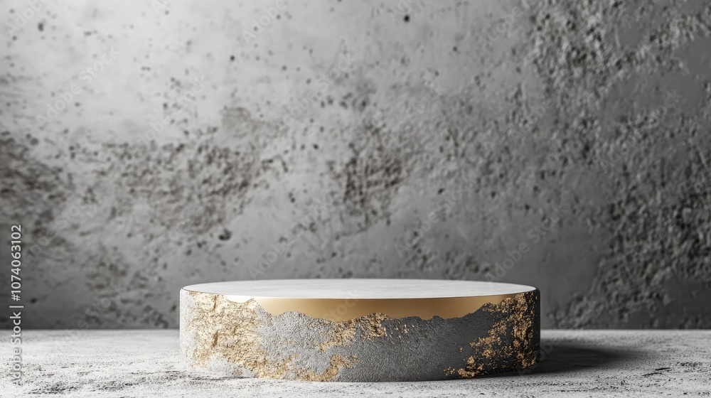 Aufkleber abstract 3d space featuring a realistic cylinder pedestal podium minimalistic scene designed for pro