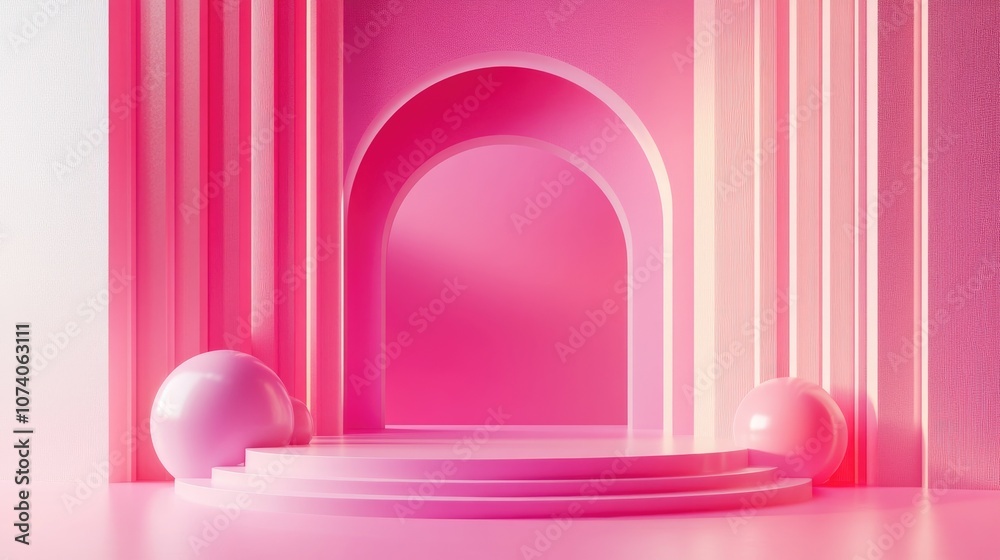 Aufkleber Abstract geometric backdrop for showcasing products 3D rendering