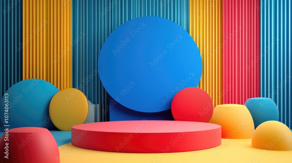 Poster 3D rendered abstract podium for product display backdrop