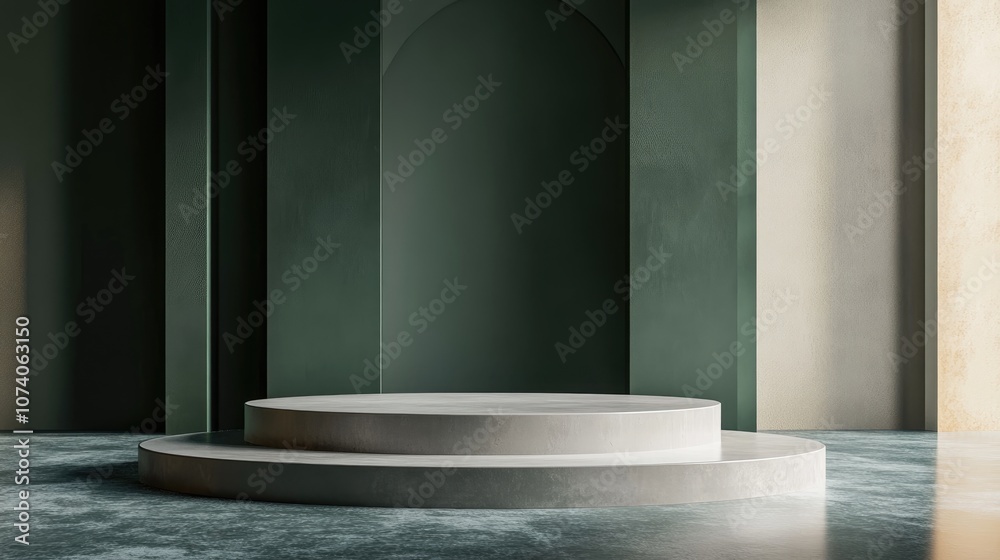 Aufkleber 3d rendering of an abstract geometric podium