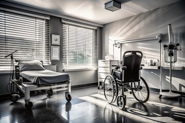 Captivating Low Light Photography Illustrating the Effects and Symptoms of Cushing Syndrome in a Clinical Setting with Emphasis on Medical Equipment and Patient Care