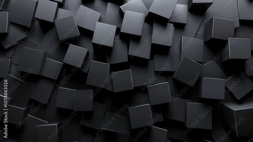 Aufkleber black abstract background 3d illustration and rendering