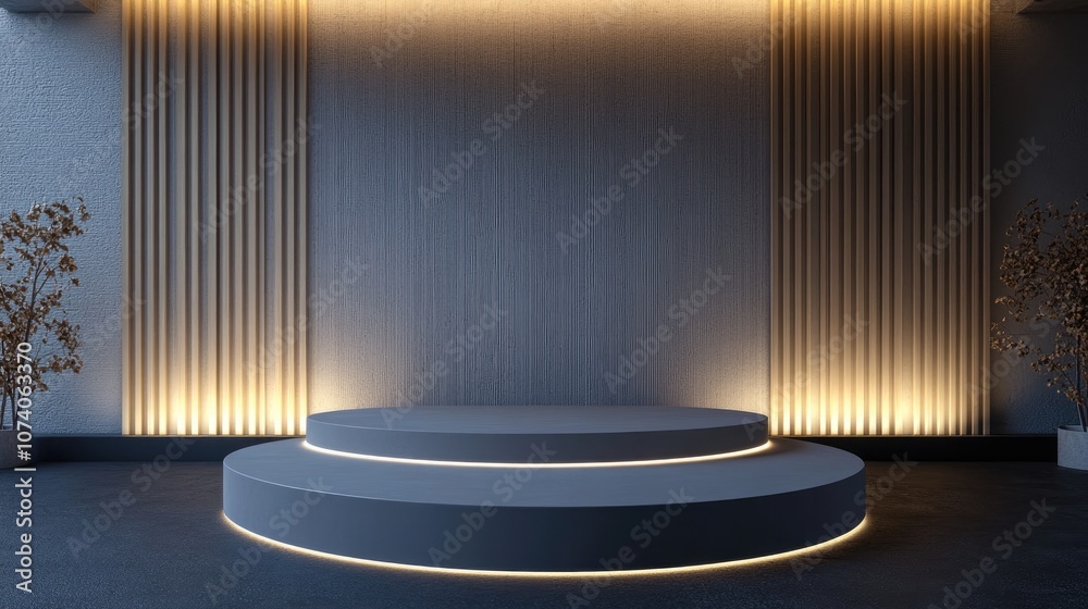 Poster 3d rendered podium backdrop for product display