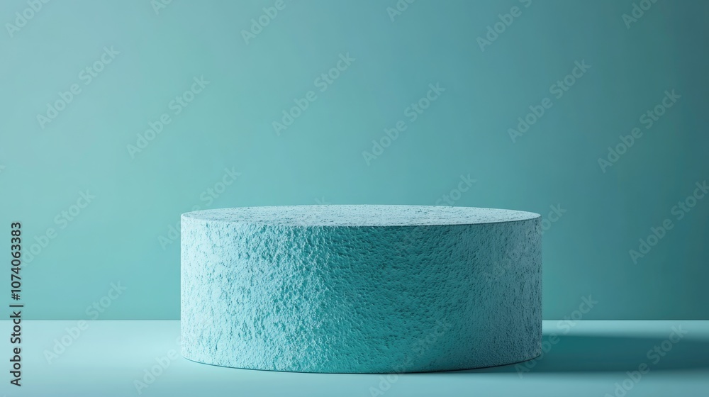 Poster cyan pedestal creation for product display 3d visualization