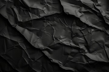 Crumpled Black Textured Background for Design Template or Mockup