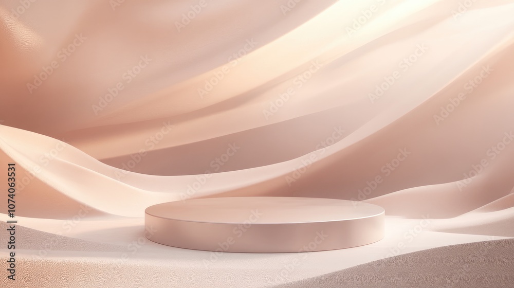 Poster minimalistic abstract backdrop with a pedestal 3d illustration and rendering