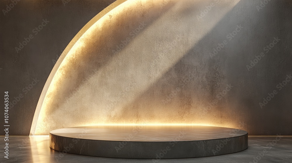 Aufkleber Abstract background featuring a podium and wall 3D illustration 3D rendering
