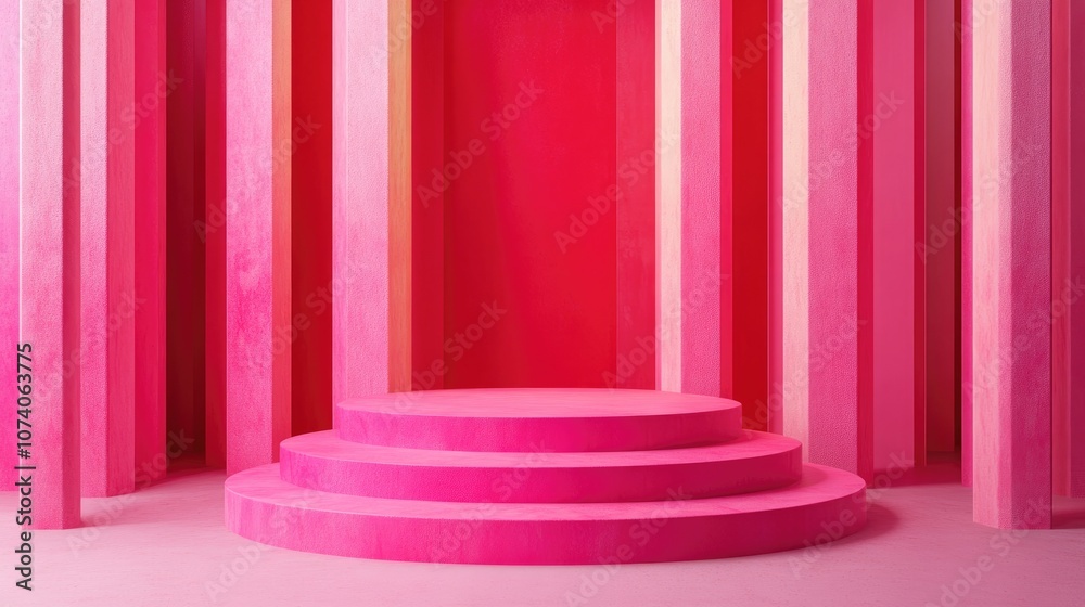 Aufkleber Abstract geometric backdrop for showcasing products 3D rendering