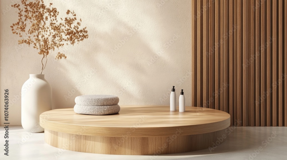 Poster product showcase podium for displaying items 3d rendering