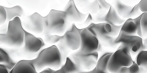 Abstract White Wavy Surface with Linear and Dotted Patterns