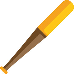 This cartoon baseball bat is angled diagonally against a white background