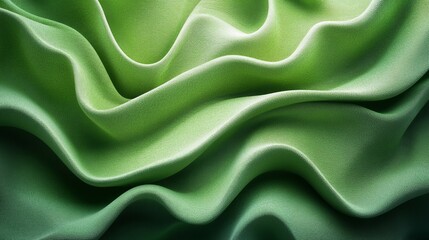 Obraz premium Abstract background of green fabric with wavy lines and a soft felt texture.