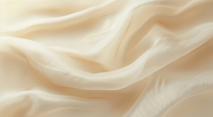 Naklejka premium Elegant Light Beige Blurred Fabric Background with Delicate Creamy Texture and Copy Space for Text
