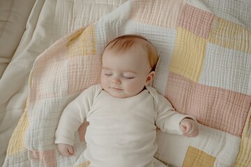 Sleeping Baby Wrapped in Cozy Blanket