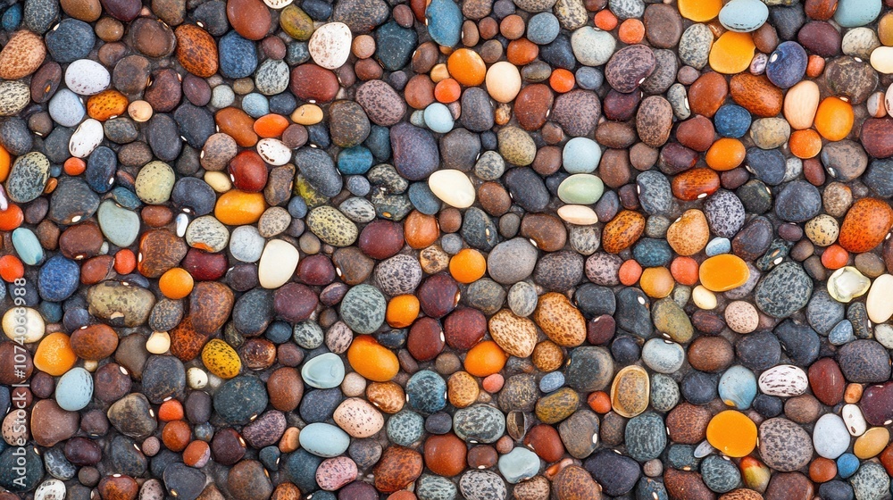 Aufkleber an intricate assortment of colorful beans, lentils, and seeds forms a visually captivating abstract 