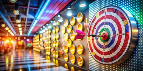 Fototapeta premium Captivating Target Board with Vibrant Colors and Dynamic Design, Perfectly Capturing Focus Points in a Rule of Thirds Composition for Creative Projects and Marketing Materials