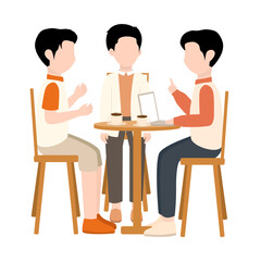 Bussiness Man Meeting for Work in a Cafe
