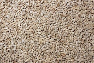 Peeled Sunflower Seeds Background: A Culinary Canvas of Shell-free Sunflower Seeds, Creating a Lively and Textured Background for Gourmet Cooking - Top View, Flat Lay