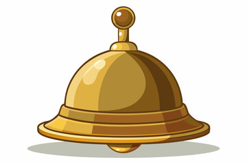 Antique brass hand bell isolated on white vector illustration