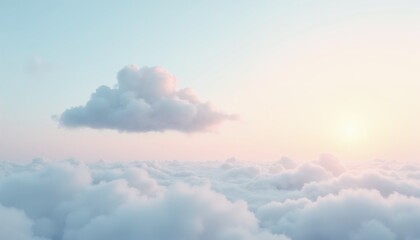 Soft clouds in pastel sky provide anxiety relief and peaceful atmosphere