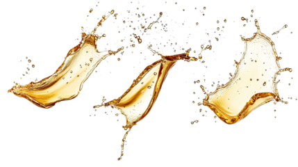 Beautiful Golden Oil Splashes Captured in a Dynamic Arrangement Generative AI