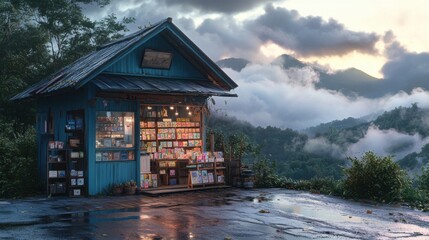 Fototapeta premium Mountain Retreat: A Stationery Shop