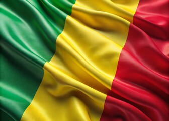 Obraz premium Closeup of the Vibrant Waving Flag of Guinea Capturing Rich Colors and Symbolism in Fashion Photography Style for Unique Visual Impact and Artistic Perspectives