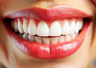 Close-Up Tilt-Shift Photography of a Mouth with Healthy White Teeth Showcasing Dental Hygiene and Oral Care for Health and Wellness Imagery