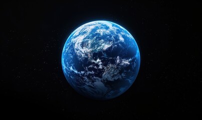 Earth from Space with Stars and Clouds