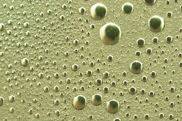 Other worldly abstract of bubbles with green tint