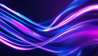 Abstract Blue and Pink Light Streaks on a Dark Background