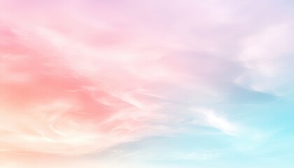 Fototapeta premium Abstract Pastel Sky with Soft, Wispy Clouds
