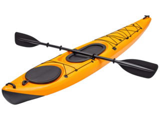 Bright Orange Kayak on Transparent Background Perfect for Outdoor Adventure and Water Sports Marketing Materials