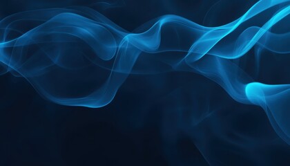 Fototapeta premium Abstract Blue Waves on Dark Background