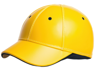 Bright Yellow Cap on Transparent Background, Perfect for Sports, Fashion, Promotions, and Stylish Accessory Photography