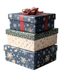 stacked christmas gift boxes, image stock, a transparent background