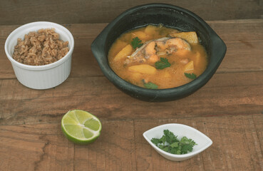 Sancocho soup typical Colombian fish food