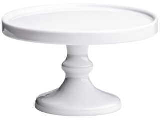 Elegant White Cake Stand on Transparent Background for Culinary and Decorative Use, Ideal for Displaying Desserts and Pastries in Food Photography and Event Planning