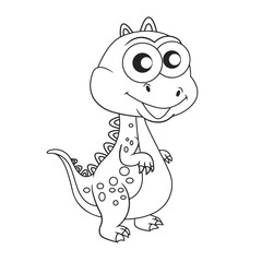 stegosaurus. Drawing. Icon. Cartoon. Line art. You can give color you want. Vector illustration