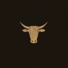 Obraz premium A stylized silhouette of a bull's head on a black background.