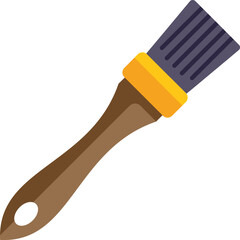 Simple vector illustration of a paintbrush with a wooden handle, perfect for representing art, painting, or creativity