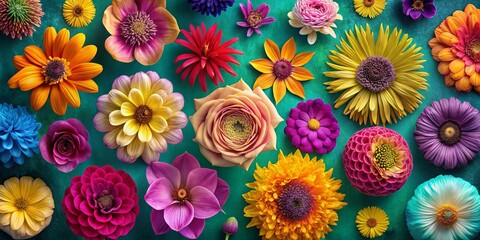 A Vivid Tapestry of Blooms, Each Flower Unfurling in a Kaleidoscope of Color and Texture
